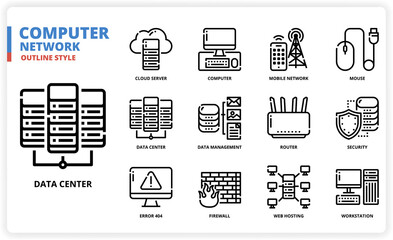 Computer Network icon set