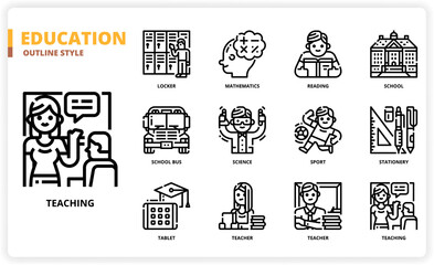 Education icon set
