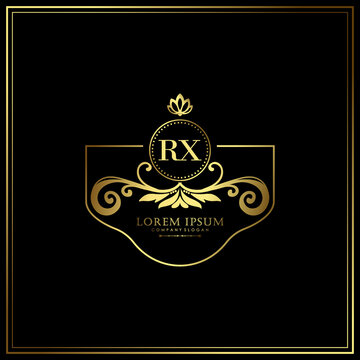RX Initial Letter Luxury Logo template in vector art for Restaurant, Royalty, Boutique, Cafe, Hotel, Heraldic, Jewelry, Fashion and other vector illustration