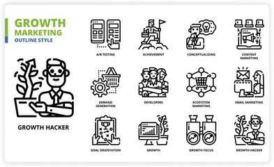 Growth Marketing icon set