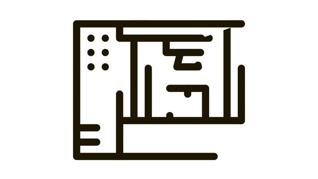 manufacturing 3d printer Icon Animation. black manufacturing 3d printer animated icon on white background