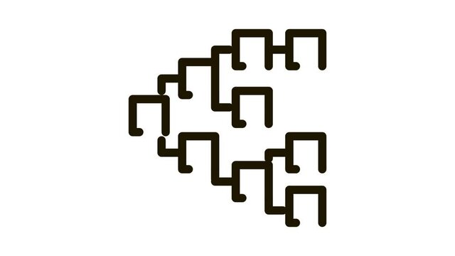 front end hierarchy Icon Animation. black front end hierarchy animated icon on white background