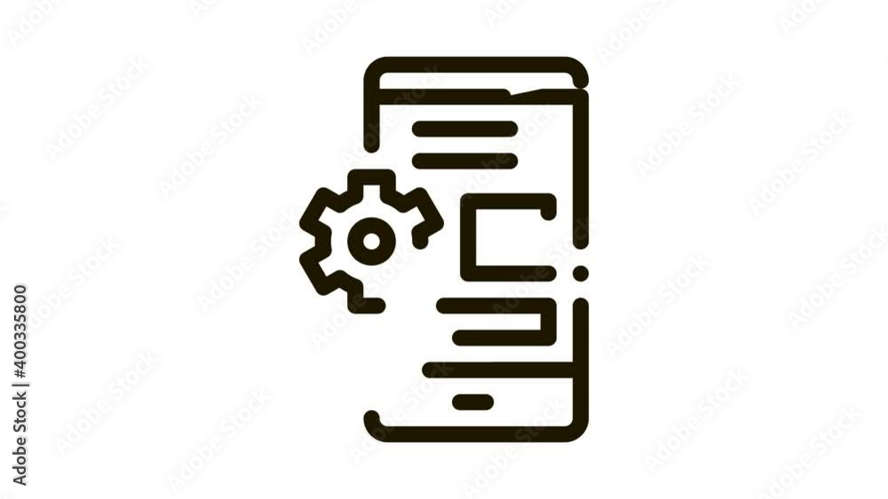 Poster web site adaptive for phone icon animation. black web site adaptive for phone animated icon on white