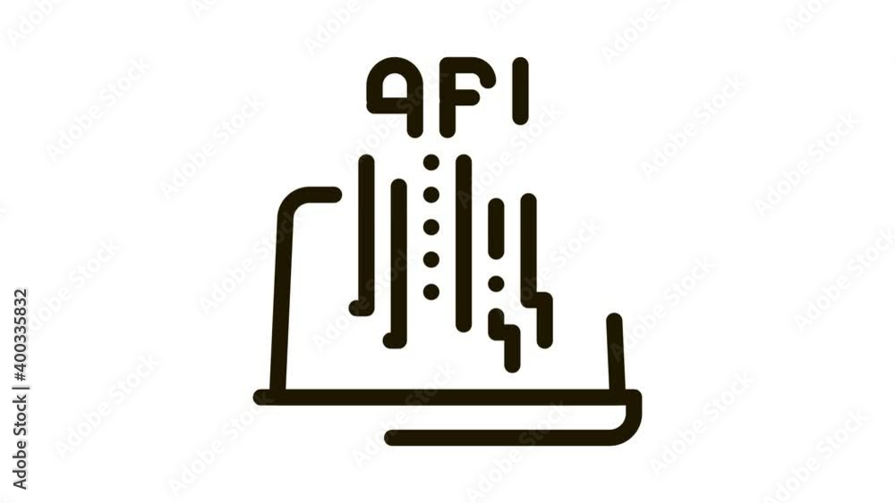 Poster front end api icon animation. black front end api animated icon on white background