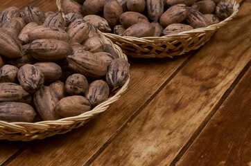 pecan nuts in baskets