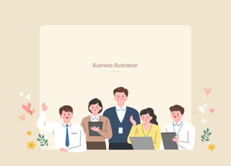 a group of office clerk illustration
