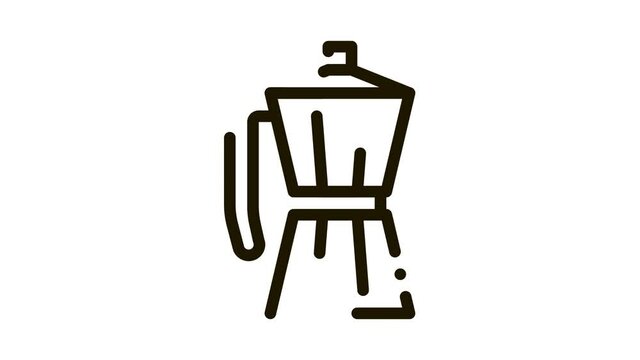 pot for boiling coffee Icon Animation. black pot for boiling coffee animated icon on white background