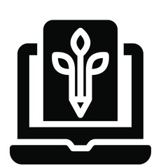 
A solid icon of eco writing in premium graphic design
