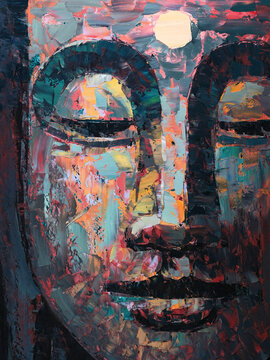 Buddha . Oil painting