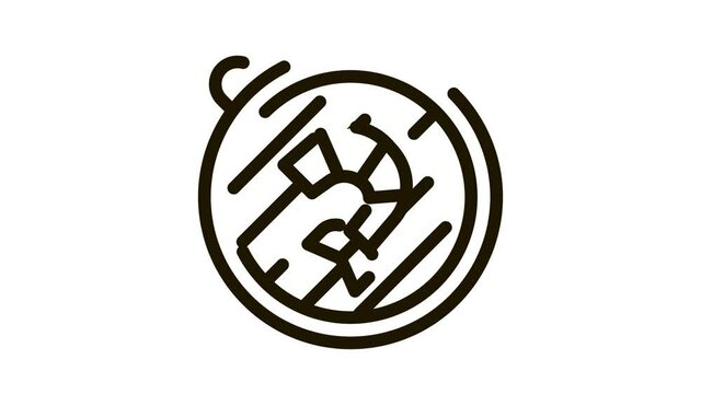 cooking shrimp on bbq Icon Animation. black cooking shrimp on bbq animated icon on white background