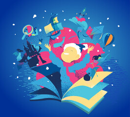 Bambino che gioisce per i regali di natale © Hurca!