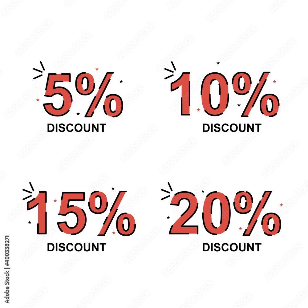 Aufkleber discount label simple design. easy to edit with vector file. can use for your price label or icon. e