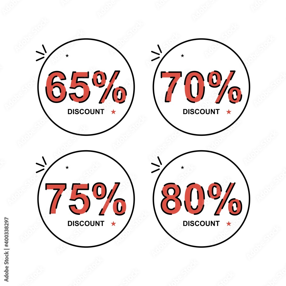 Poster discount symbol design set. easy to edit with vector file. can use for your creative content. especi