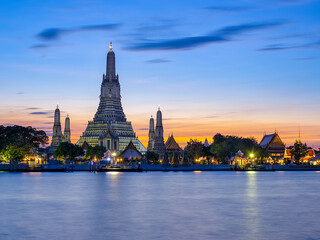 Good area for tourism for visit and see the beautiful Temple Wat Arun in middle of Bangkok Thailand