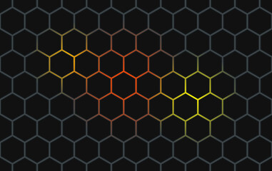 black backlit geometric pattern of hexagons