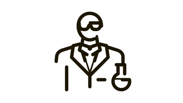 chemist profession Icon Animation. black chemist profession animated icon on white background