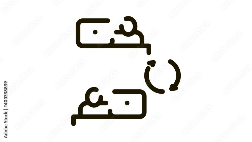 Poster internet connection employee icon animation. black internet connection employee animated icon on whi