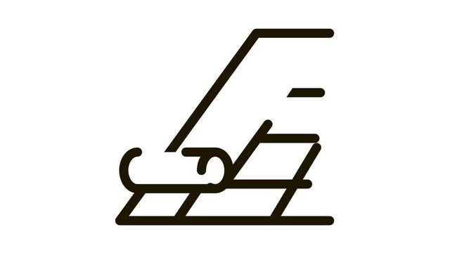 roof bitumen shingle Icon Animation. black roof bitumen shingle animated icon on white background