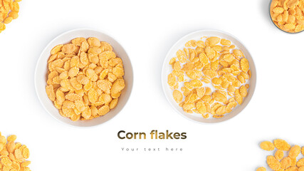 Cornflakes on a white background. High quality photo