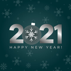 Fototapeta na wymiar 2021 Happy new year greeting banner.