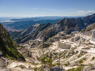 Fototapeta na wymiar Carrara Quarry Tuscany Massa - The white Marble 