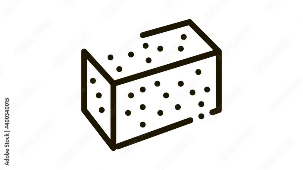 Poster soy tofu Icon Animation. black soy tofu animated icon on white background