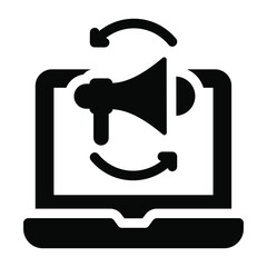 
A trendy solid icon of ad rotation, editable design
