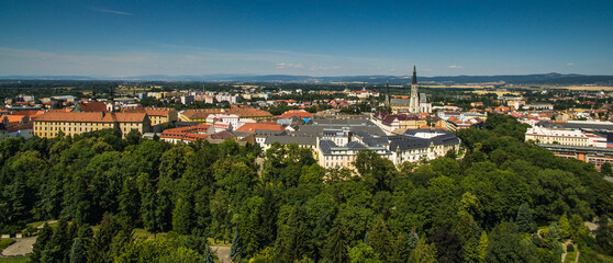 Aerial panorama of Olomouc, Czech Republic
