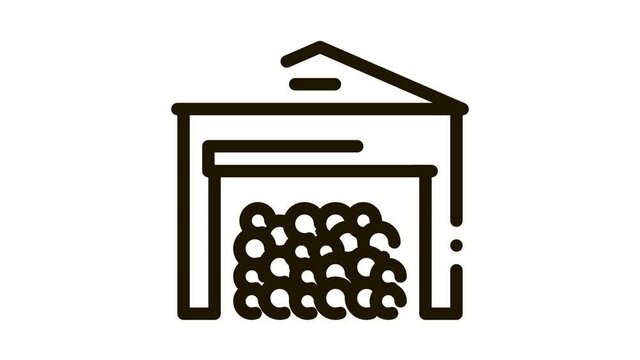 logging storage Icon Animation. black logging storage animated icon on white background