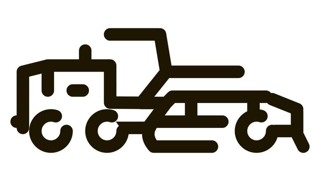 road repair tractor Icon Animation. black road repair tractor animated icon on white background