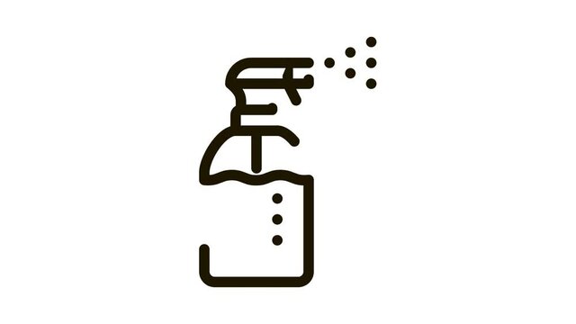 spray bottle Icon Animation. black spray bottle animated icon on white background