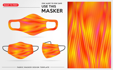 Modern Face Mask Design Template With Abstract and Colorful Pattern. Stunning Design with Fully Editable (Color Change, Added Logo or Text, Size and Position Adjustments). Vector Graphic Illustration.