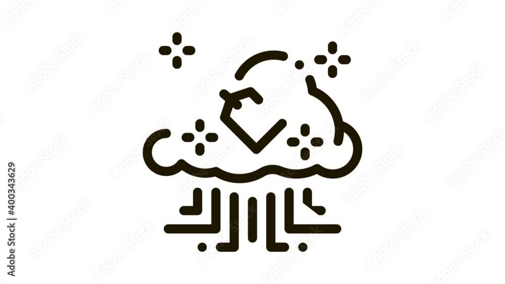 Poster label in internet cloud icon animation. black label in internet cloud animated icon on white backgro