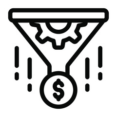 
A perfect solid design of a money filtration icon.

