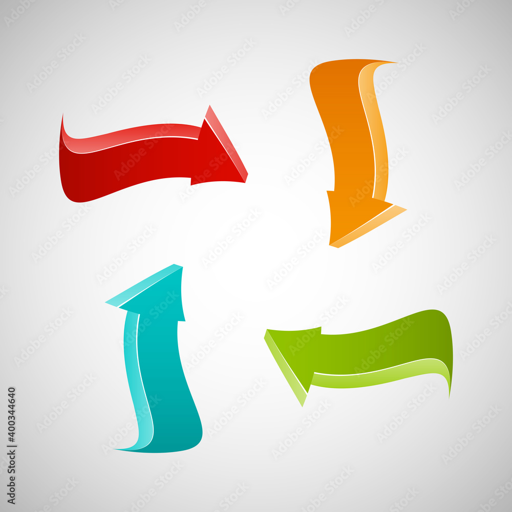 Poster Arrow banners set. Direct shape. 3d Abstract Background. Business infographic presentation diagram. Section compare service. Up and down trend. Paper index. Exact pointer