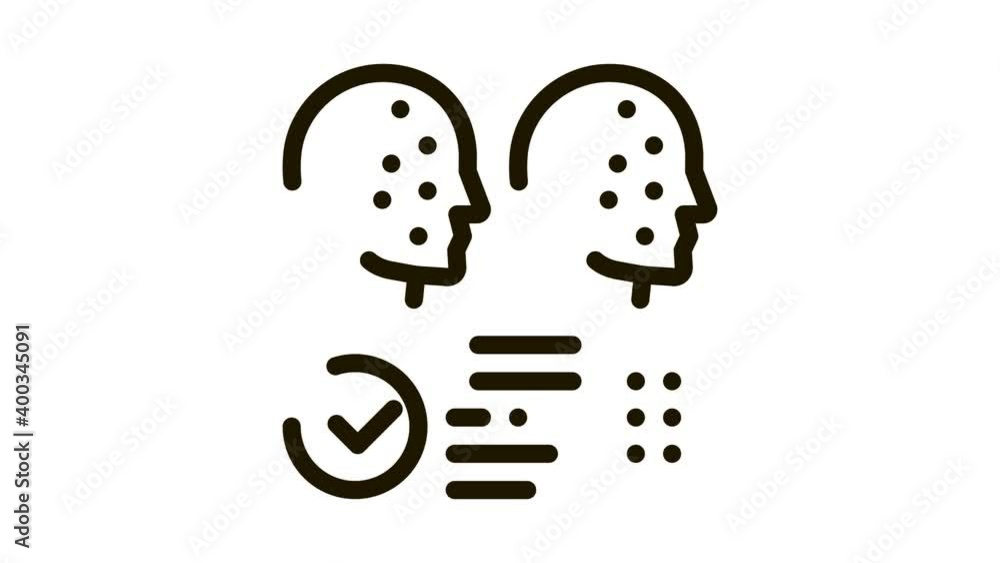 Poster deepfake settings icon animation. black deepfake settings animated icon on white background