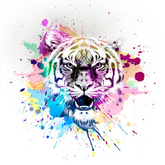 tiger head with a tattoo © reznik_val