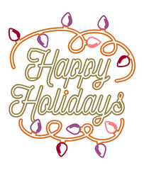 merry christmas lettering/Happy HOLIDAY