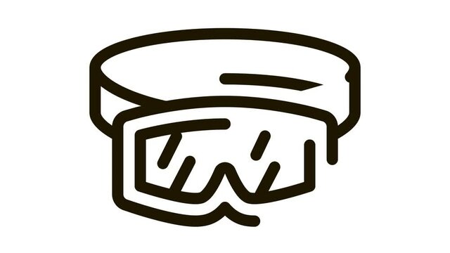 skier protective glasses Icon Animation. black skier protective glasses animated icon on white background