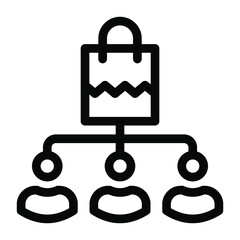 
A glyph icon of ecommerce network in editable design
