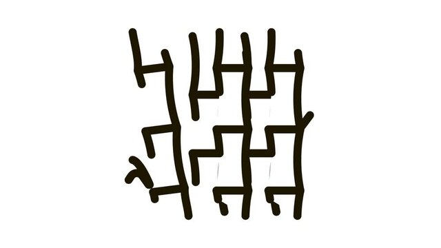 bamboo stalks Icon Animation. black bamboo stalks animated icon on white background