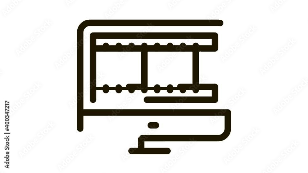 Poster video temporary tape in computer icon animation. black video temporary tape in computer animated ico