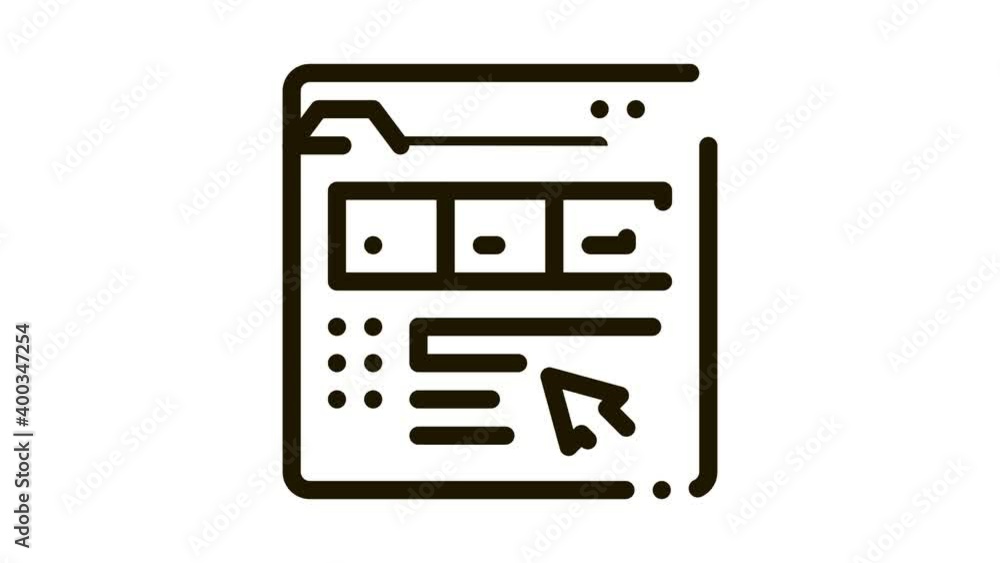 Poster maker information folder icon animation. black maker information folder animated icon on white backg