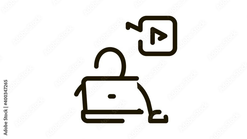 Poster video operator icon animation. black video operator animated icon on white background
