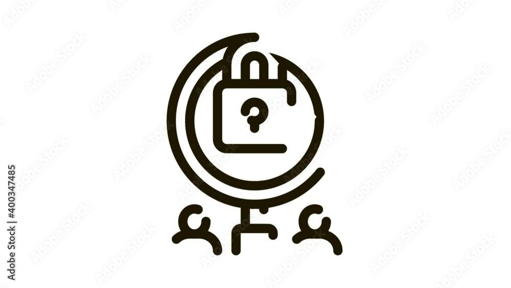 Poster closure of knowledge for research icon animation. black closure of knowledge for research animated i