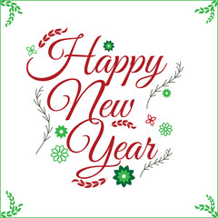 happy new year wallpaper and flower art design