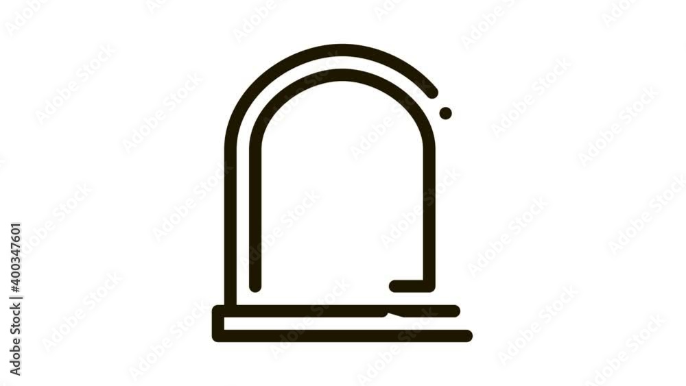 Poster arcuate window Icon Animation. black arcuate window animated icon on white background