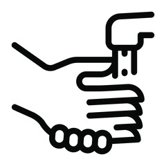 
After washing hand, applying hand lotion icon in solid style 
