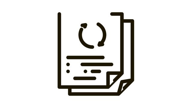 repeat funding document Icon Animation. black repeat funding document animated icon on white background