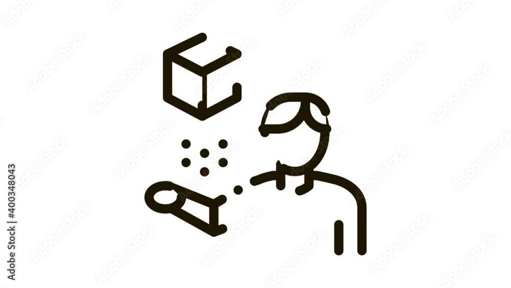 Poster virtual reality representative icon animation. black virtual reality representative animated icon on
